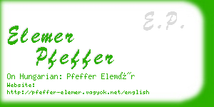 elemer pfeffer business card